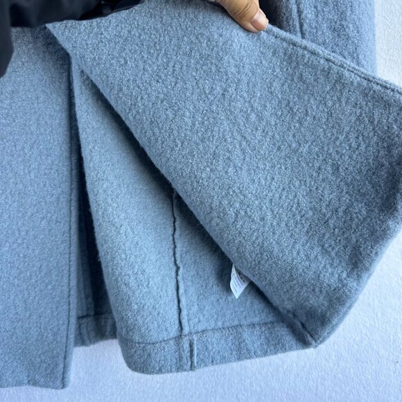 J.Crew Daphne Italian Boiled Wool Coat Womens 2 XS Blue Button Front Peacoat - Picture 8 of 13